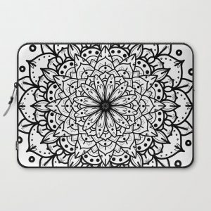 MONOCHROME MANDALA Computer Cover by SiAC/n Posy - Laptop Sleeve - 15"