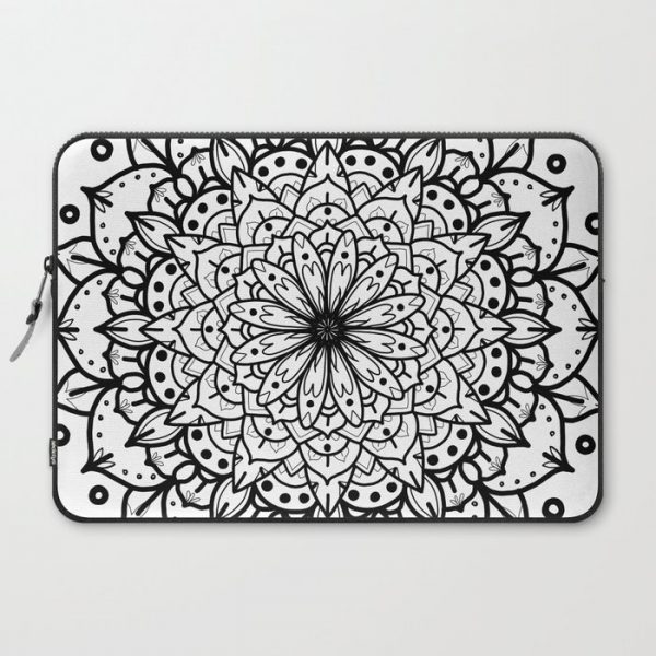 MONOCHROME MANDALA Computer Cover by SiAC/n Posy - Laptop Sleeve - 15"