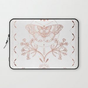 Magical Moth In Rose Gold Computer Cover by MERMAID & UNICORN - Laptop Sleeve - 13"