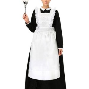 Maid Costume Halloween Women Two Tone Dress With Apron