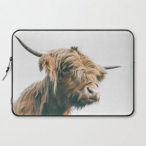 Majestic Highland cow portrait Computer Cover by Patrik Lovrin Photography - Laptop Sleeve - 15"