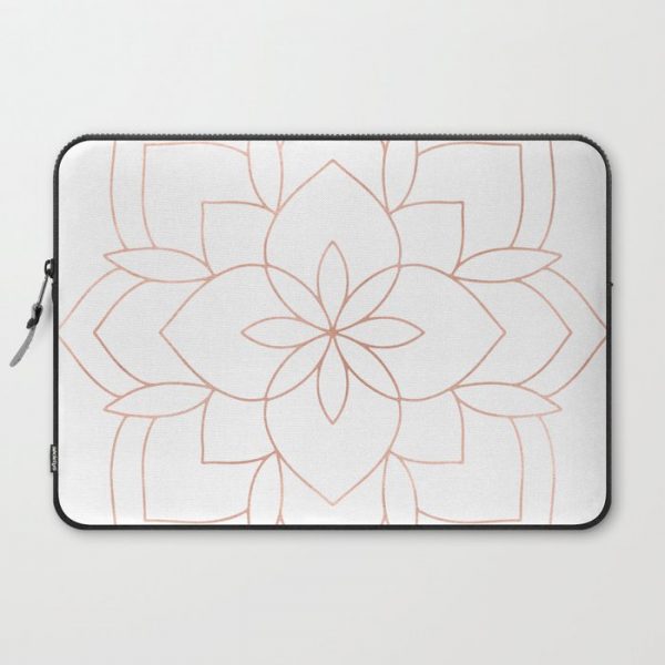 Mandala Rose Gold Pink Art Deco Computer Cover by Nature Magick - Laptop Sleeve - 15"