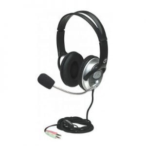 Manhattan 175555 Classic Stereo Headset - Quality audio with Flexible Microphone Boom - Black