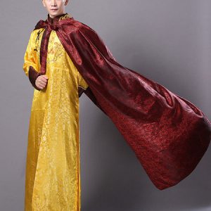 Man's Chinese Costumes Qing Dynasty Emperor Brocade Cloak Holidays Costumes