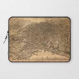 Map Of Hamilton 1876 Computer Cover by Vintage Maps & Prints - Laptop Sleeve - 13"