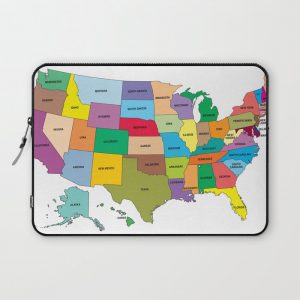 Map of the US states Computer Cover by Fanta Media - Laptop Sleeve - 13"