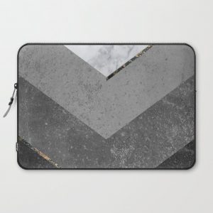 Marble Gray Copper Black Gold Chevron Computer Cover by xiari - Laptop Sleeve - 15"