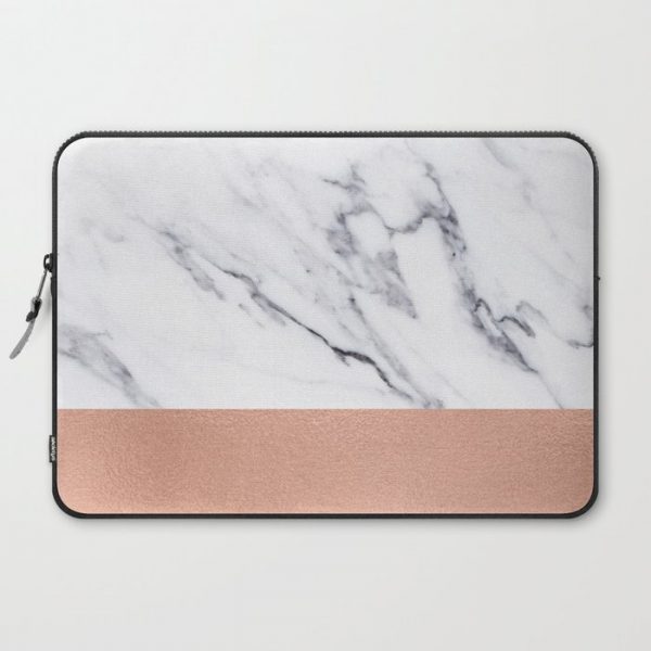 Marble Rose Gold Luxury iPhone Case and Throw Pillow Design Computer Cover by Nature Magick - Laptop Sleeve - 15"