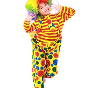 Mardi Gras Kid Easy Clown Costume Circus Costume Jumpsuit Hat