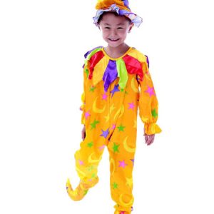 Mardi Gras Kid Easy Clown Costume Circus Costume Jumpsuit Hat