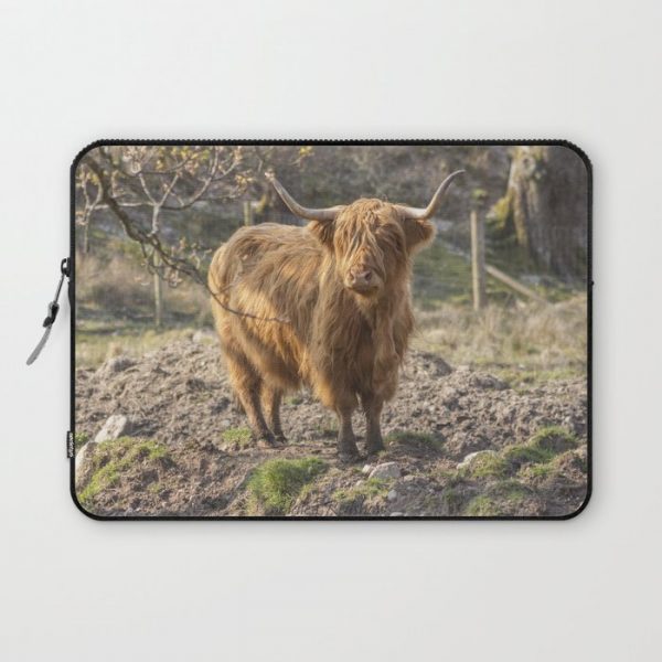 Massive ginger Scottish Highland cow Computer Cover by Haley Redshaw - Laptop Sleeve - 13"