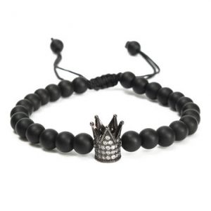 Matte Agate Zircon Crown Bracelet