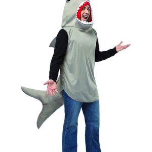 Men Animal Costumes Light Gray Shark Halloween Holidays Costumes