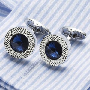 Men Austrian Crystal Cufflinks Wedding Party Suit Geometrical Cufflinks