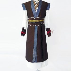 Men Chinese Costumes Han Dynasty Martial Art Kung Fu Brocade Waistcoat Gown Holidays Costumes