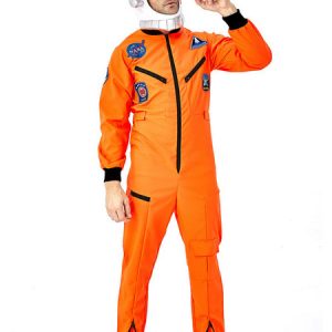 Men Halloween Costumes Astronaut Color Block Jumpsuit Hat Polyester Halloween Holidays Costumes