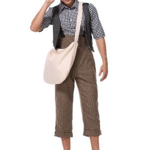 Men Halloween Costumes Plaid Newsy Clothes Pants Blouse Halloween Set Holidays Costumes