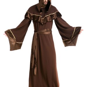 Men Halloween Costumes Priest Cape Hooded Holidays Costumes