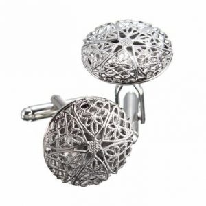 Men Hollow Out Pattern Cufflinks Copper Silver Vintage Cufflinks Gentleman Wedding Gift