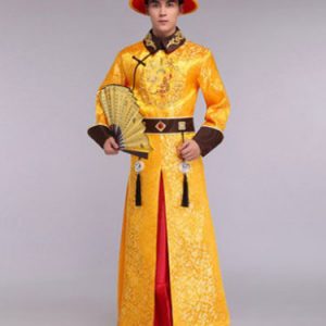 Men's Chinese Costume Halloween Emperor Ancient Traditional Gown Outfit