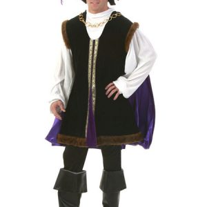 Men's Halloween Costume Renaissance Black Set In 4 Pcs