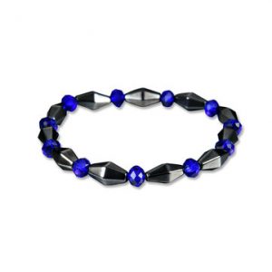 Men's Punk Bracelet Health Care Blue Crystal Magnet Stone Bracelet