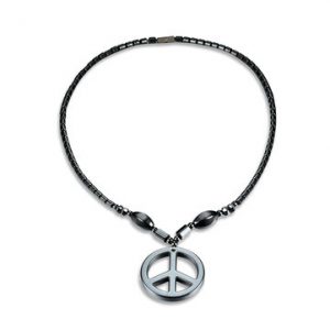 Men's Punk Necklace Plain Magnet Stone Pendant Beads Necklace