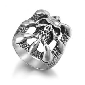 Men's Punk Skull Claw Ring