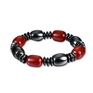 Men's Retro Bracelet Red Crystal Magnet Stone Bracelet