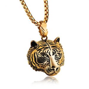 Men's Stainless Steel Tiger Necklace