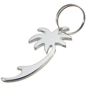 Metal Coco Tree Shaped Beer Bottle Opener Keyring