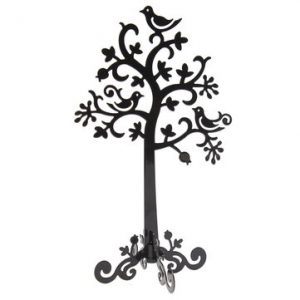 Metal Tree Bird Jewelry Display Stand Holder