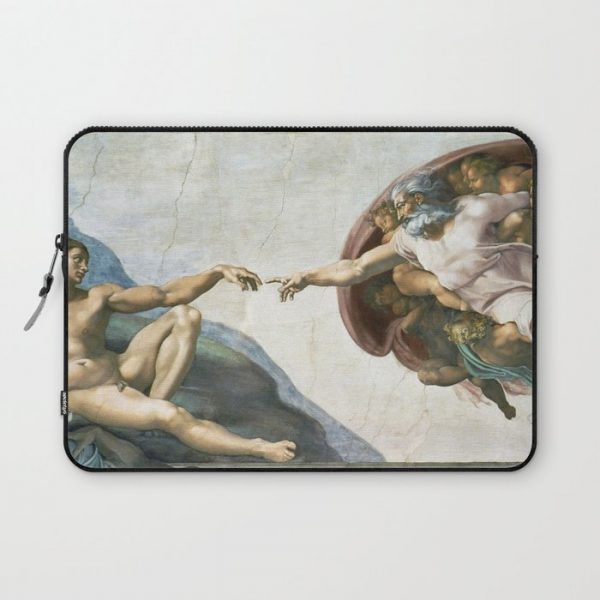 Michelangelo The Creation Of Adam Ultra HD Computer Cover by Hi-Res - Laptop Sleeve - 13"