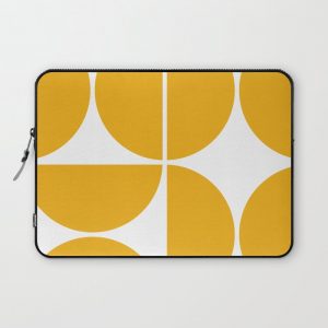 Mid Century Modern Yellow Square Computer Cover by The Old Art Studio - Laptop Sleeve - 13"