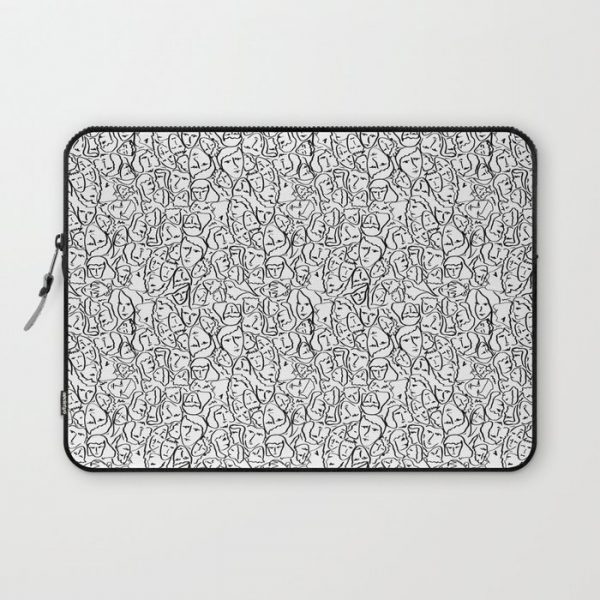 Mini Elio Shirt Faces in Black Outlines on White CMBYN Computer Cover by PodArtist - Laptop Sleeve - 13"