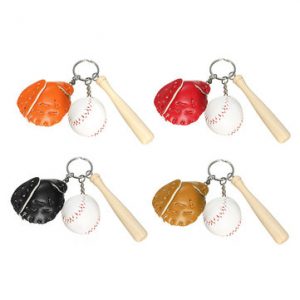 Mini Sport Keychain Baseball Bat Cap Key Ring Key Chain