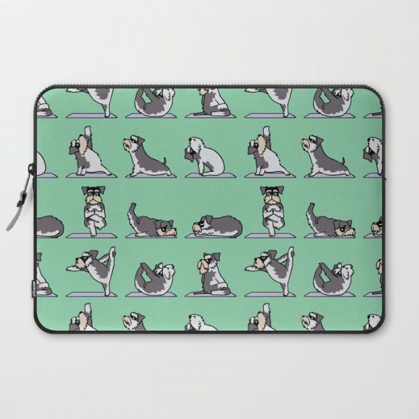 Miniature Schnauzer yoga Computer Cover by Huebucket - Laptop Sleeve - 15"