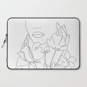 Minimal Line Art Summer Bouquet Computer Cover by Nadja - Laptop Sleeve - 15"