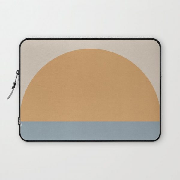 Minimal Retro Sunset / Sunrise - Ocean Blue Computer Cover by colour poems - Laptop Sleeve - 13"