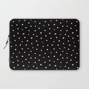 Minimal- Small white polka dots on black - Mix & Match with Simplicty of life Computer Cover by Simplicity of life - Laptop Sleeve - 13"