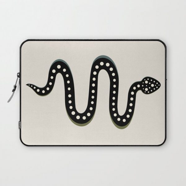 Minimal Snake - Black Computer Cover by colour poems - Laptop Sleeve - 13"