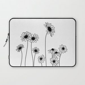 Minimal line drawing of daisy flowers Computer Cover by The Colour Study - Laptop Sleeve - 13"