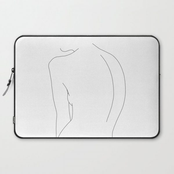 Minimal line drawing of women's body - Alex Computer Cover by The Colour Study - Laptop Sleeve - 15"