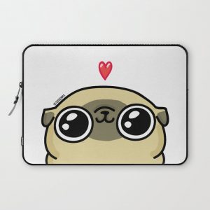 Mochi the pug loves you Computer Cover by 157ofgemma - Laptop Sleeve - 13"