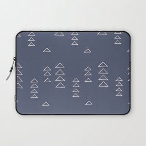 Modern Minimalist Triangle Pattern in Slate Blue Computer Cover by apricot+birch - Laptop Sleeve - 13"