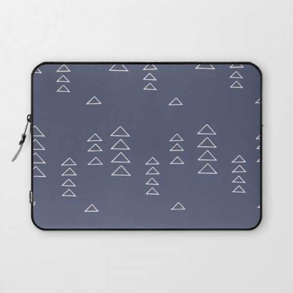 Modern Minimalist Triangle Pattern in Slate Blue Computer Cover by apricot+birch - Laptop Sleeve - 13"