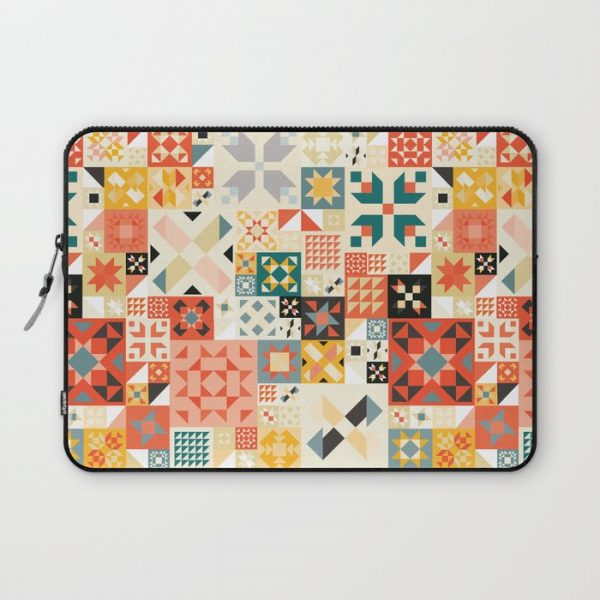 Modern Quilt Pattern Computer Cover by Cina Catteau - Laptop Sleeve - 13"