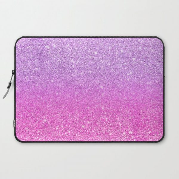 Modern girly purple pink glitter ombre Computer Cover by Girly Trend - Laptop Sleeve - 15"