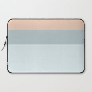 Modern pastel coral blue color block stripes Computer Cover by Pink Water - Laptop Sleeve - 15"