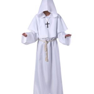 Monk Halloween Costume Middle Ages Hooded Men Robe